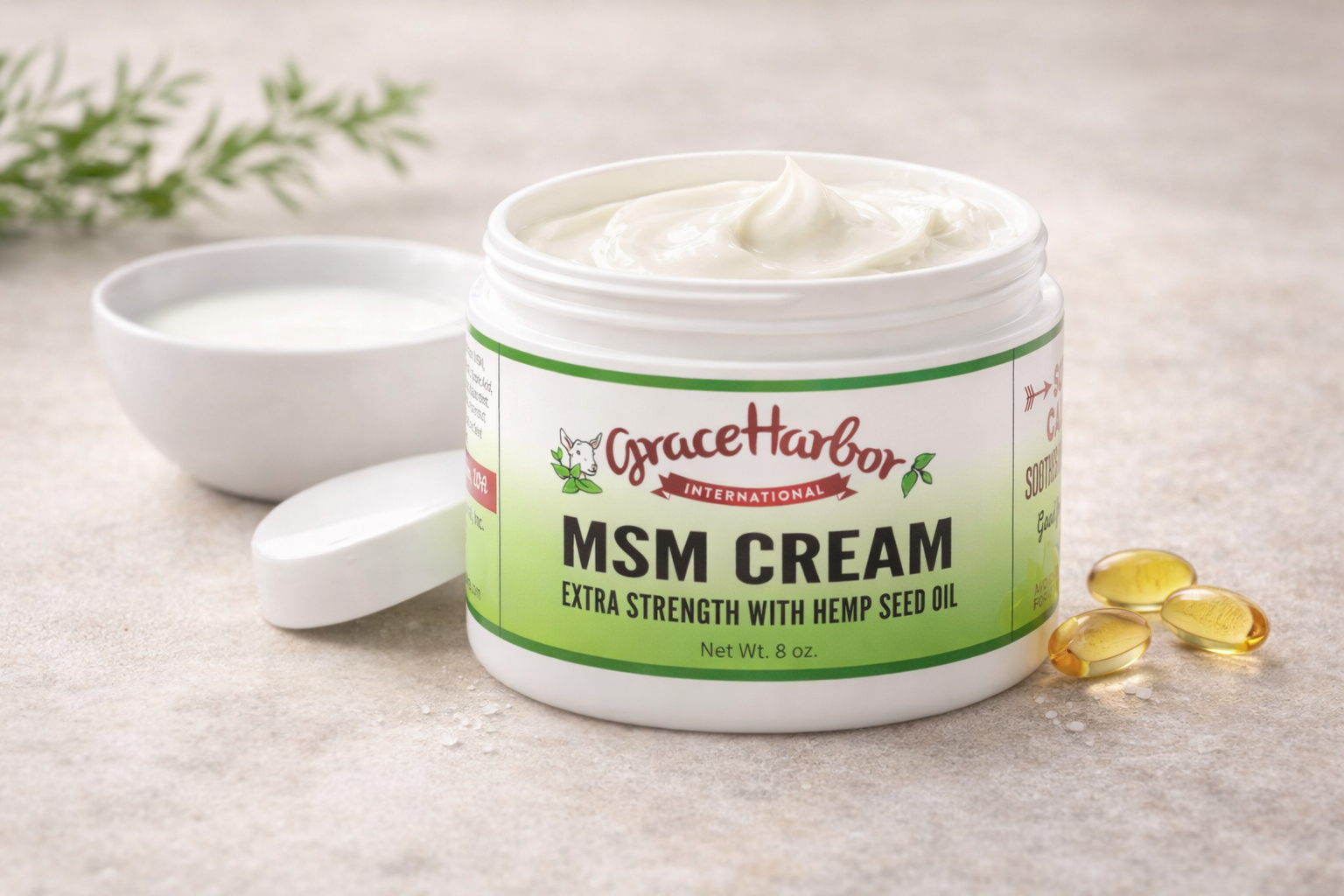 Grace Harbor MSM cream with goat milk and vitamin E